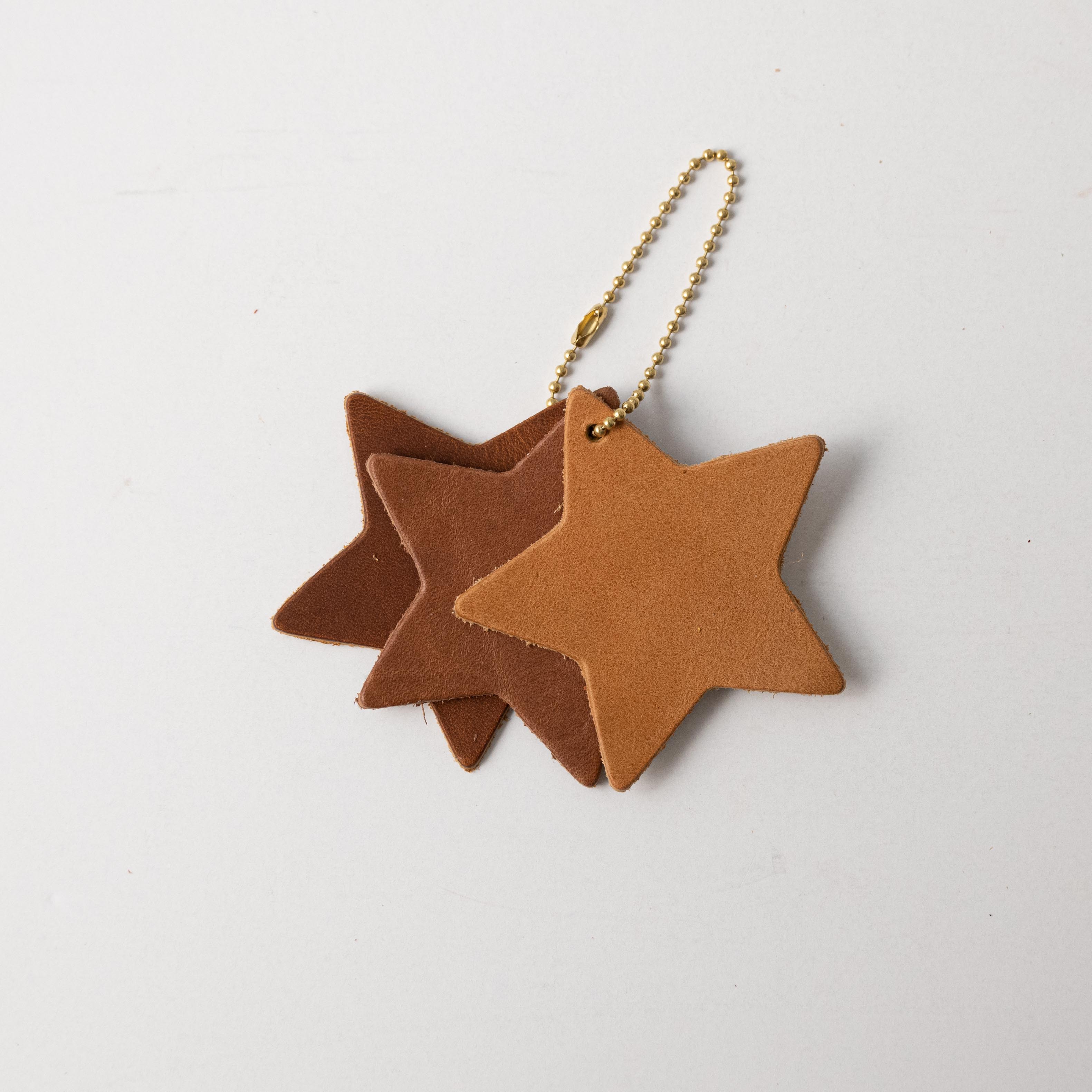 KMM & Co. Tan Star Charms | Leather Bag Charms Handmade in The USA